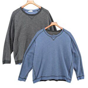 Tommy Bahama Reversible Sweater Mens Grey Blue Long Sleeve Crewneck Size XXL